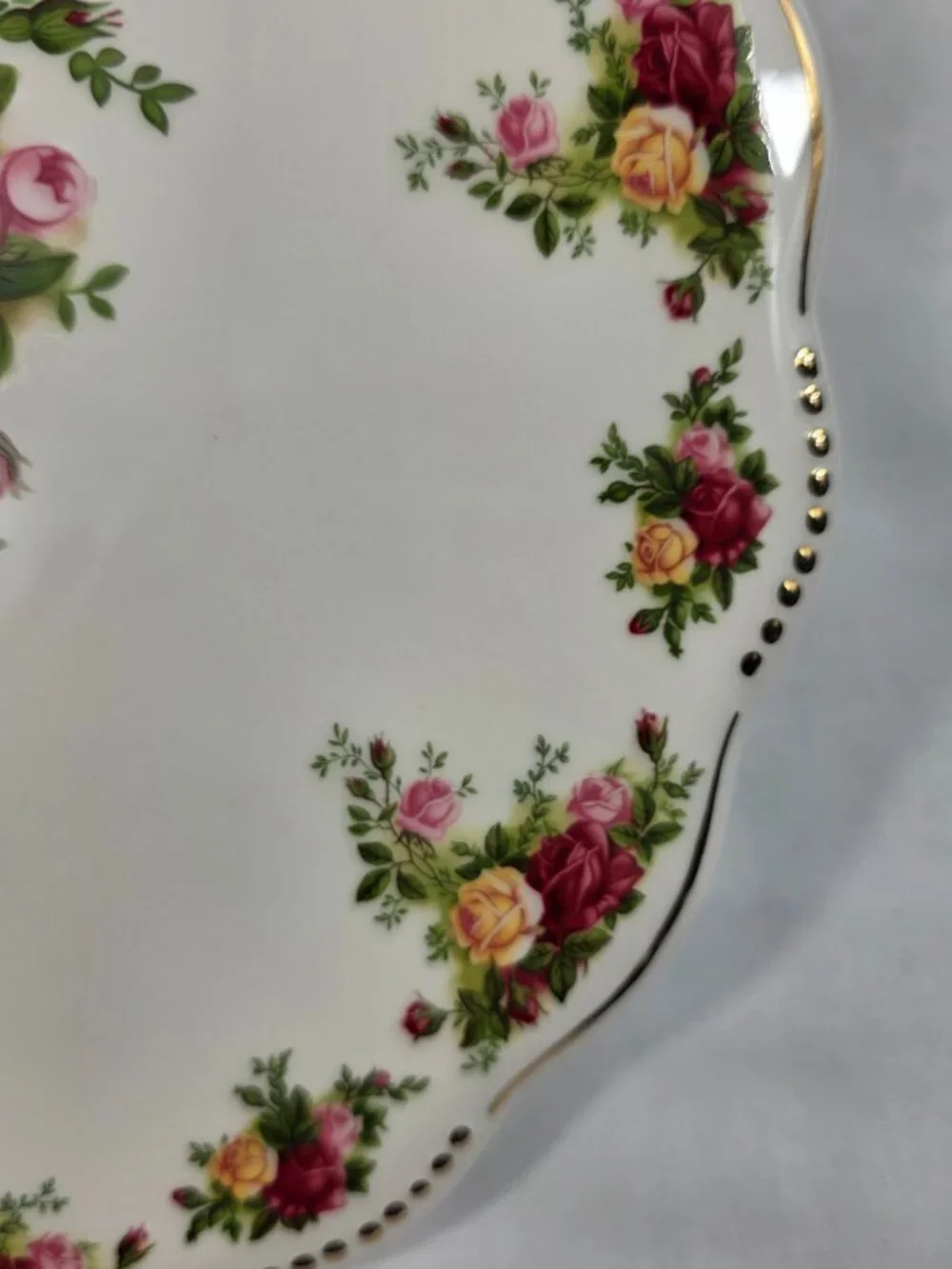 Royal Albert Old Country Roses Cake Plate & Server Set Red & Yellow Roses